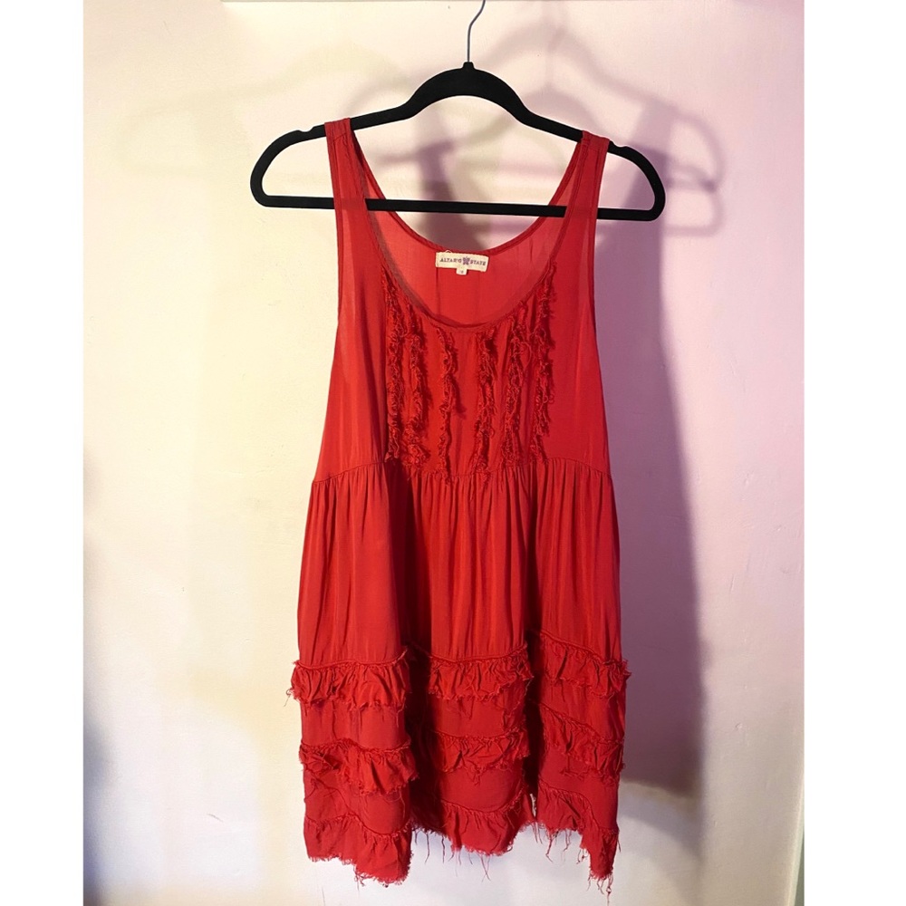 Boho rusty red dress